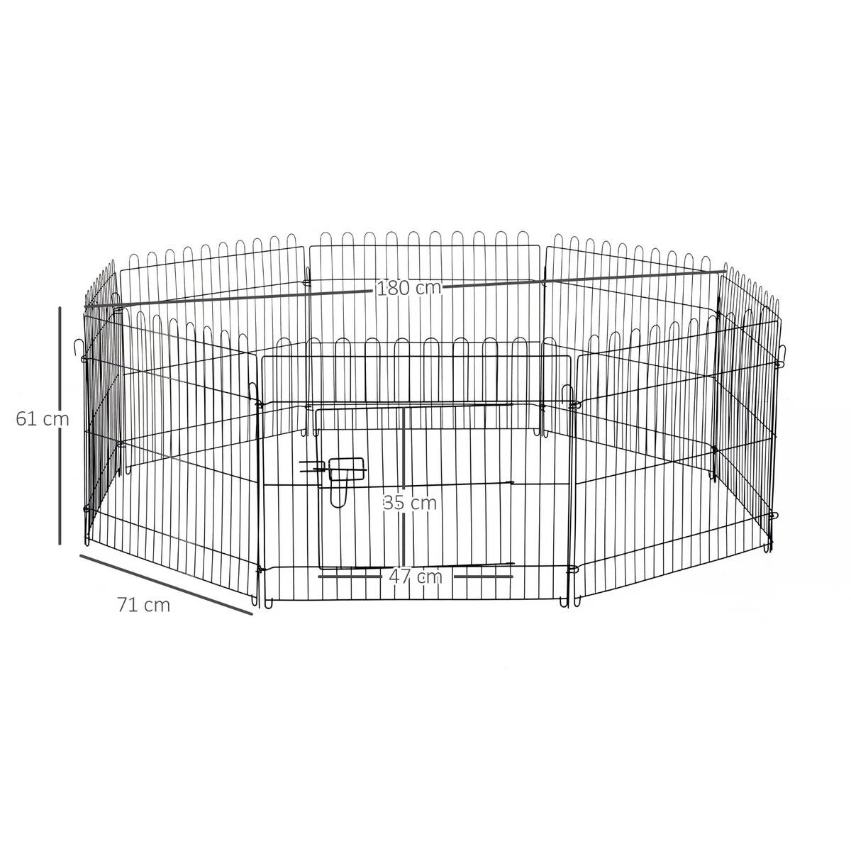 PawHut Freilaufgehege schwarz Metall B/H: ca. 71x61 cm