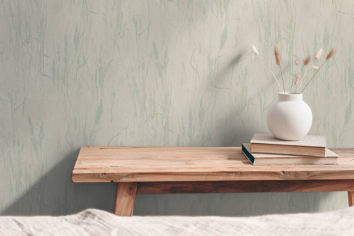 A.S.Creation Vliestapete blau creme grün B/H/D: ca. 53x1005x8,5 cm