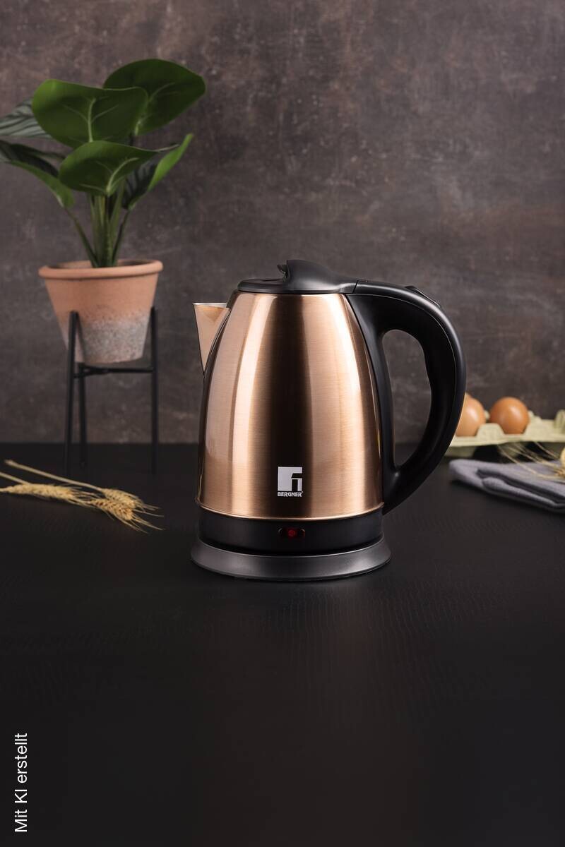 BERGNER Wasserkocher schwarz bronze B/H/L: ca. 18x23,5x21 cm ca. 1,7 l