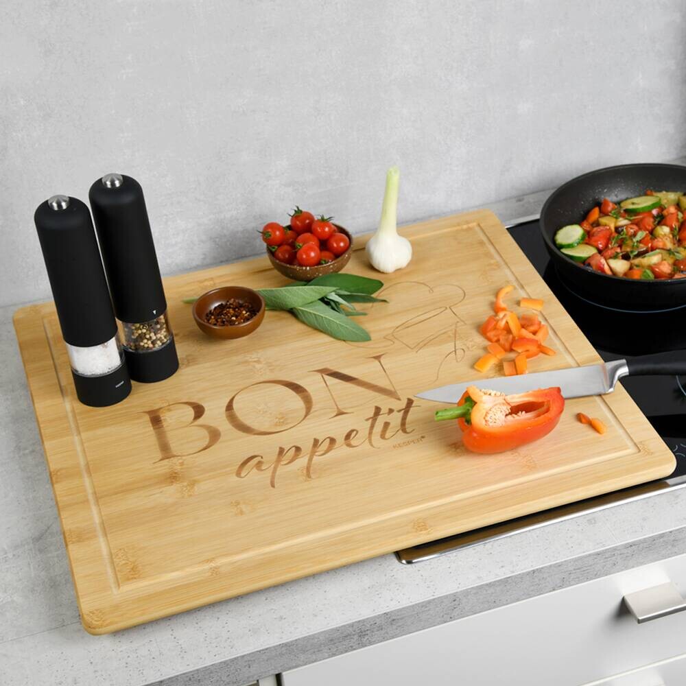 Kesper Herdabdeckplatte natur Bambus B/H/L: ca. 54x3x64 cm