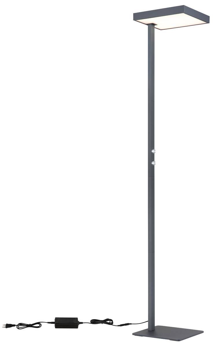 GLOBO Stehlampe Opal schwarz anthrazit Metall Aluminium Kunststoff B/H/L: ca. 28x184,8x40 cm 2 Brennstellen