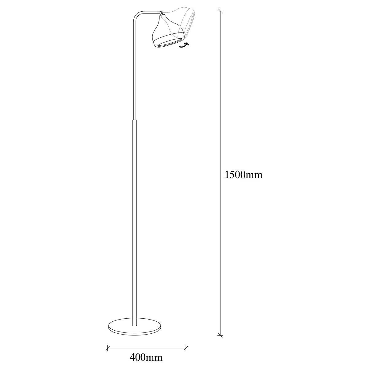 Opviq Stehlampe Yildo schwarz Kupfer Metall B/H/T/L/D: ca. 28x150x28x40x16 cm E27 1 Brennstellen