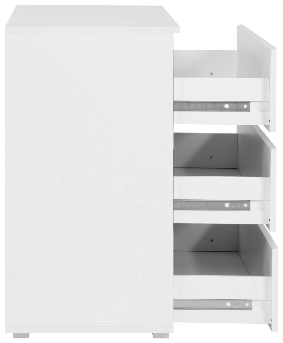 Schubkastenkommode Capetown weiß glänzend weiß B/H/T: ca. 80x80x45 cm