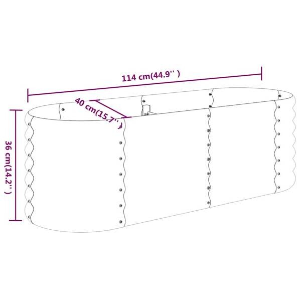 Hochbeet anthrazit Stahl B/H/L: ca. 114x36x114 cm