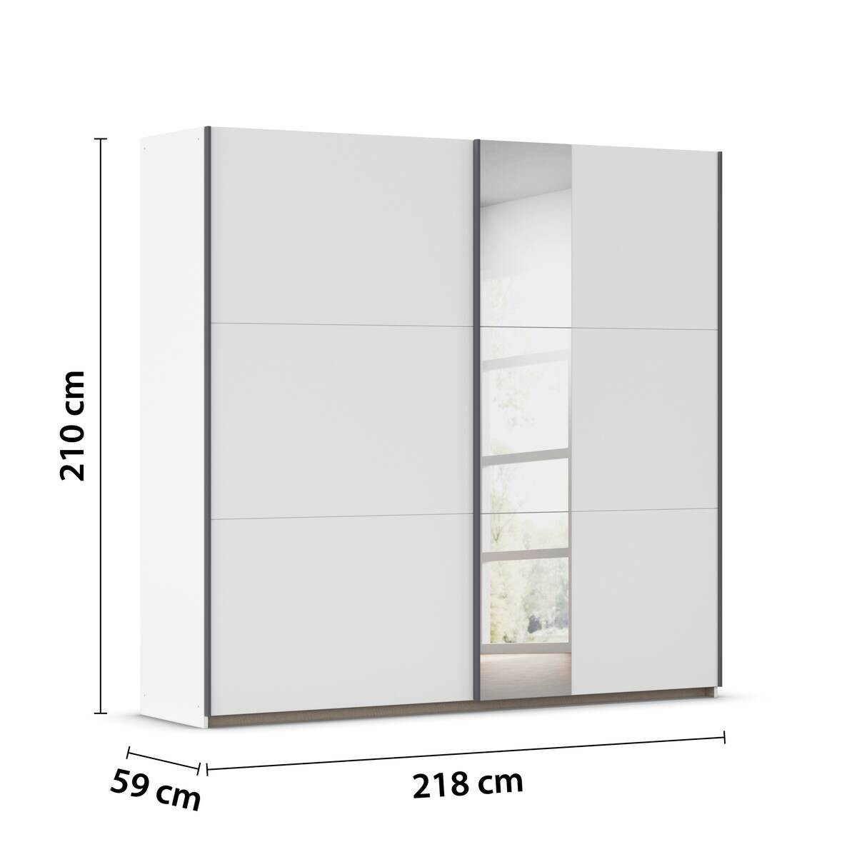 Schwebetürenschrank Corvo Alpinweiß B/H/T: ca. 218x210x59 cm