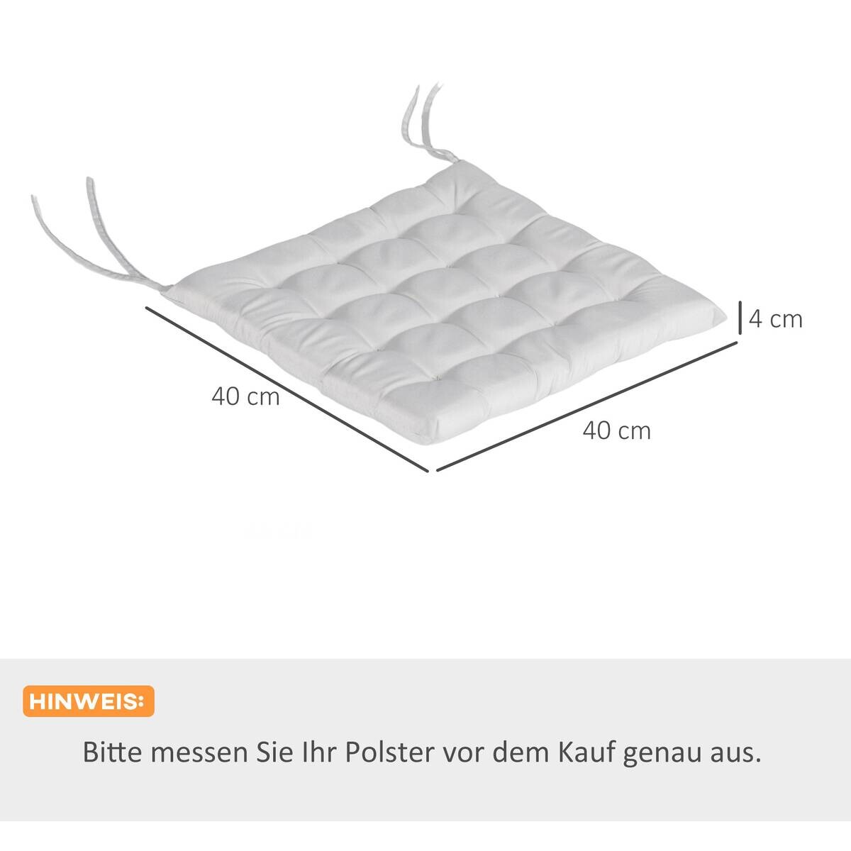 Outsunny Auflagen 6er-Set hellgrau Polyester B/H/L: ca. 40x4x40 cm