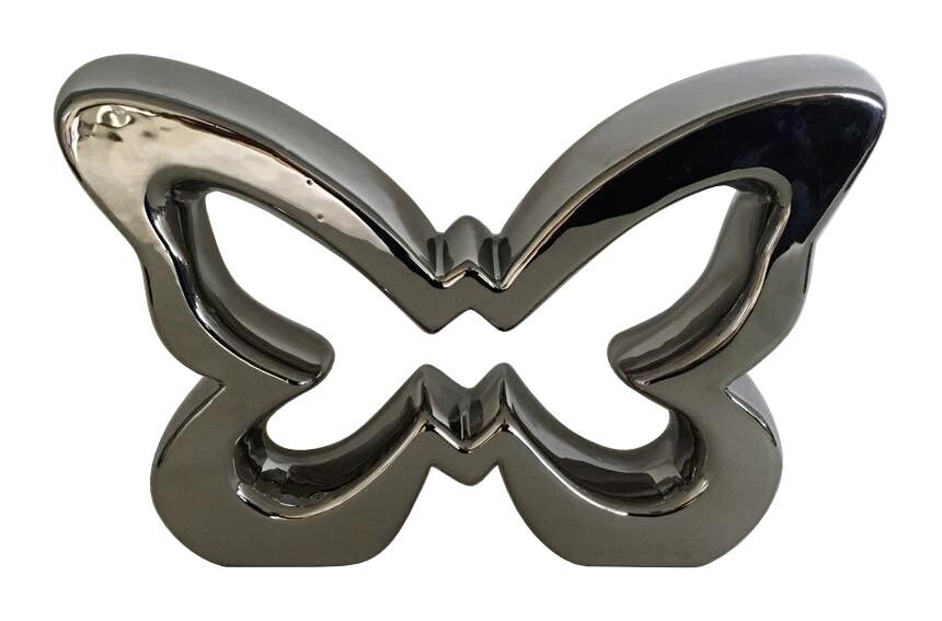 POCOline Deko-Schmetterling silber Stein B/H/L: ca. 14x4x20,5 cm