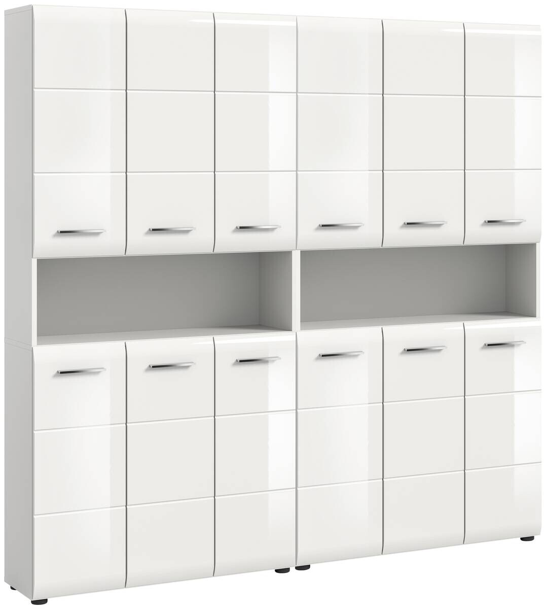 Badezimmer-Set Ice weiß weiß Hochglanz B/H/T: ca. 180x185x30 cm