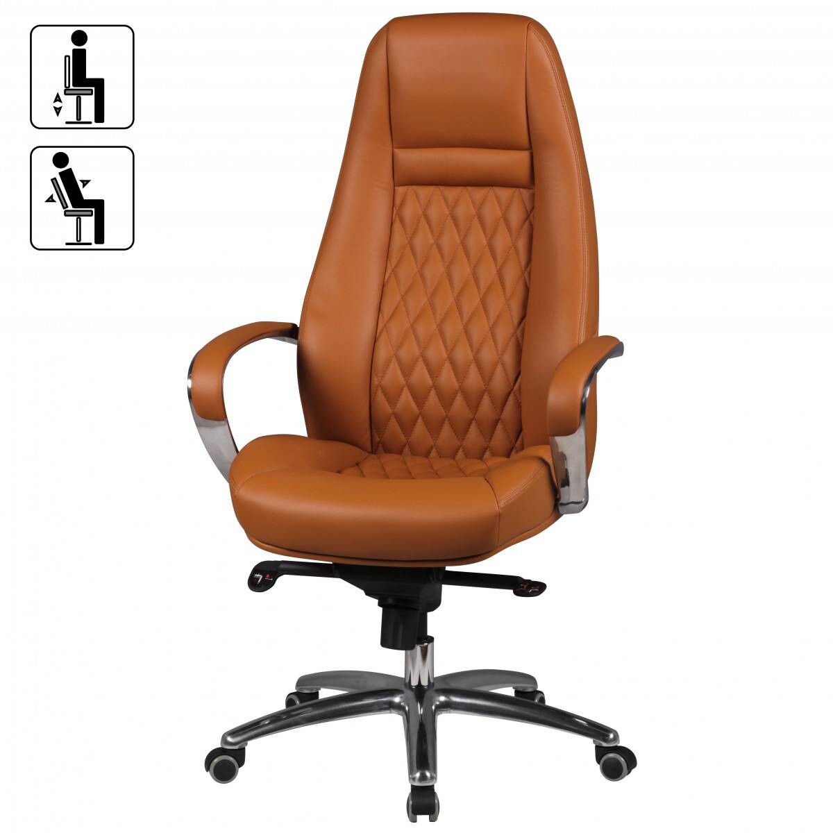 Drehstuhl braun Leder