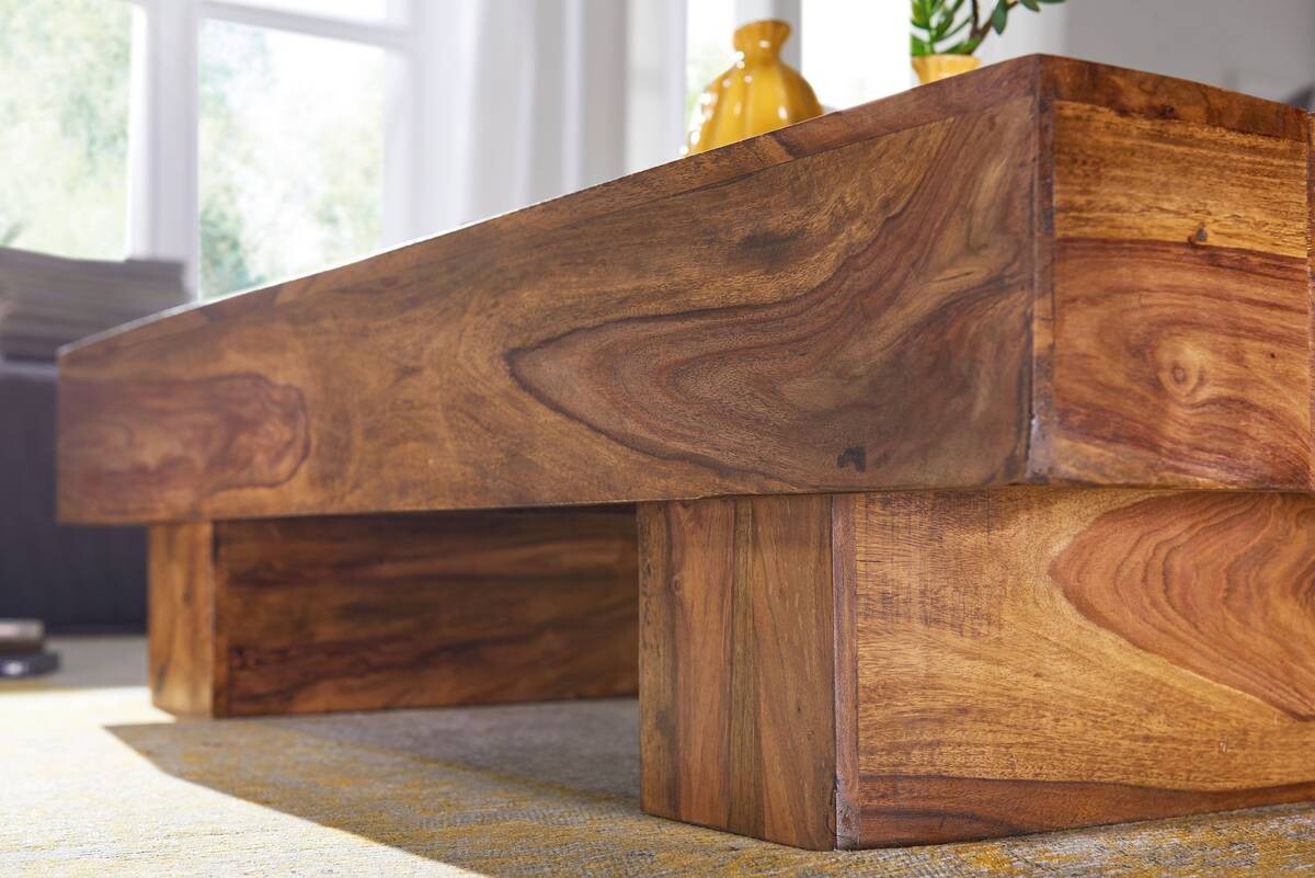Wohnling Couchtisch natur Echtholz B/H/T: ca. 120x30x45 cm