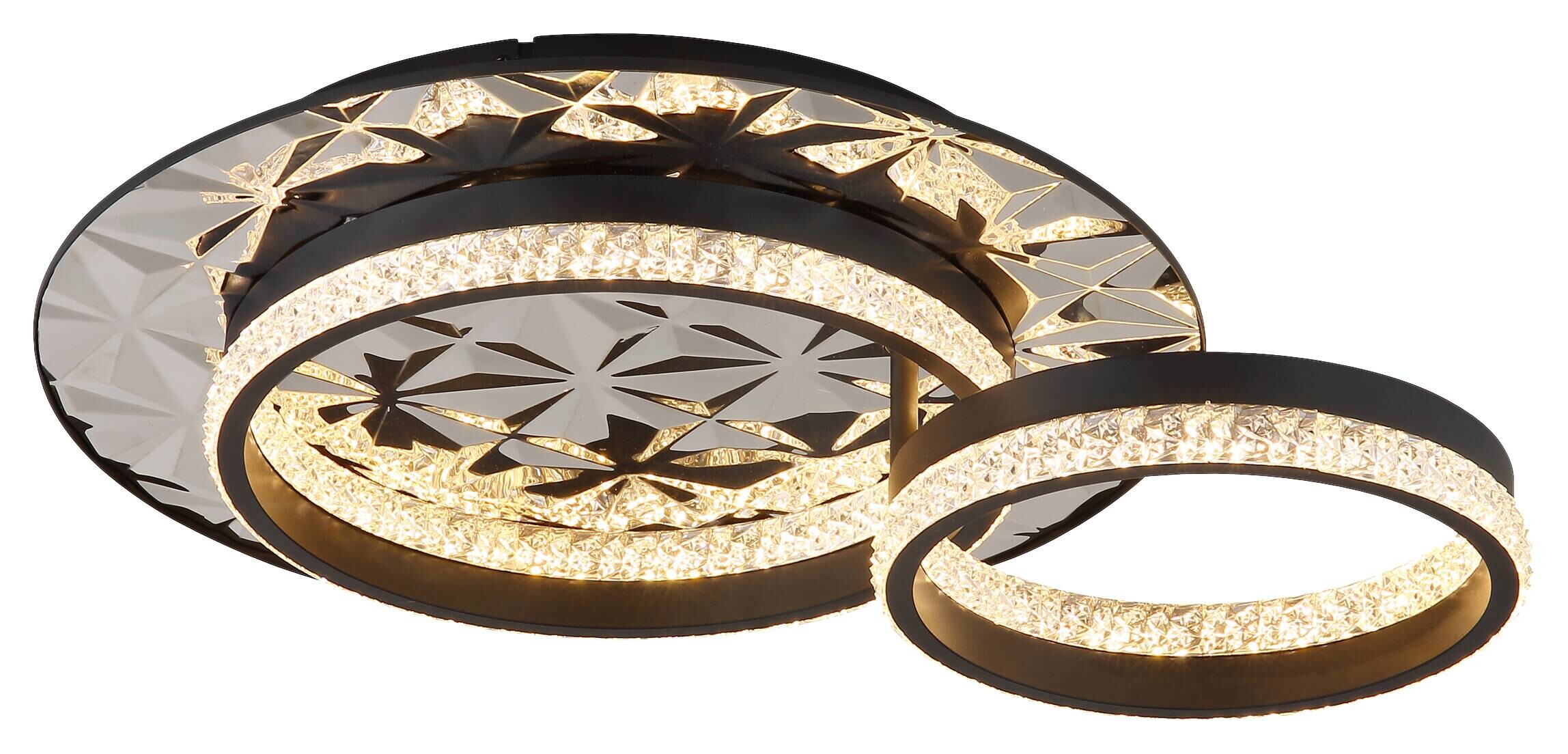 POCOline LED-Deckenleuchte Biagio schwarz Chrom Metall Acryl B/H/L: ca. 40x14x50 cm