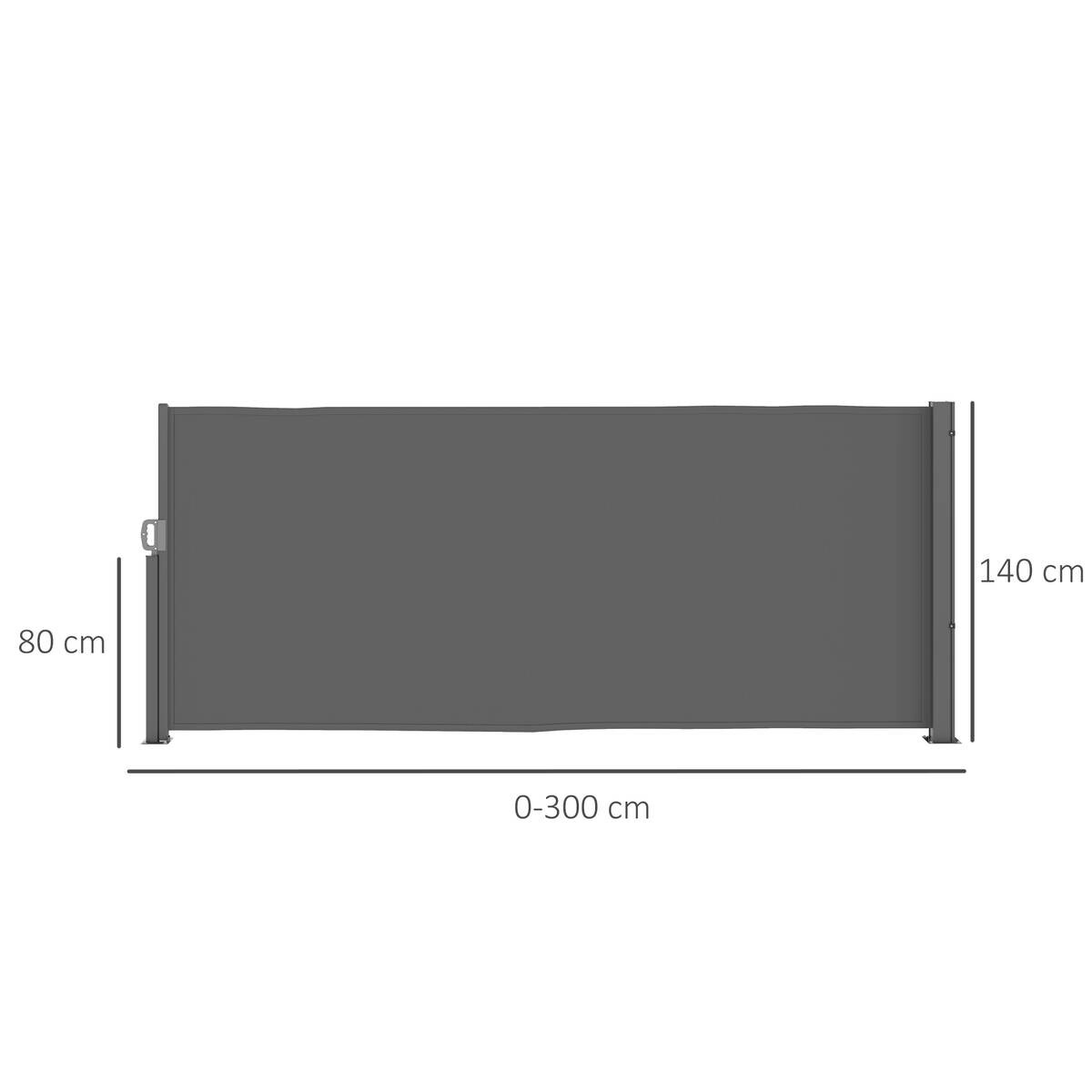 Outsunny Seitenmarkise dunkelgrau Polyester B/H/L: ca. 1x140x300 cm