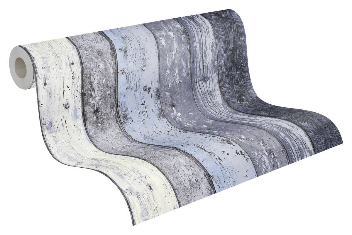 A.S.Creation Vliestapete Best of Woodn Stone 2nd Edition Holzoptik blau B/L: ca. 53x1005 cm