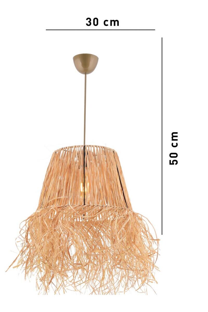 Pendelleuchte beige Metall B/H/T/L: ca. 20x70x20x30 cm E27 1 Brennstellen