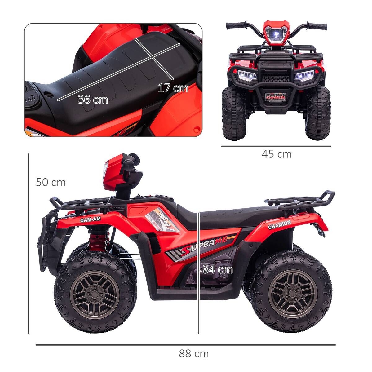 HOMCOM Kinderauto rot B/H/L: ca. 45x88x50 cm
