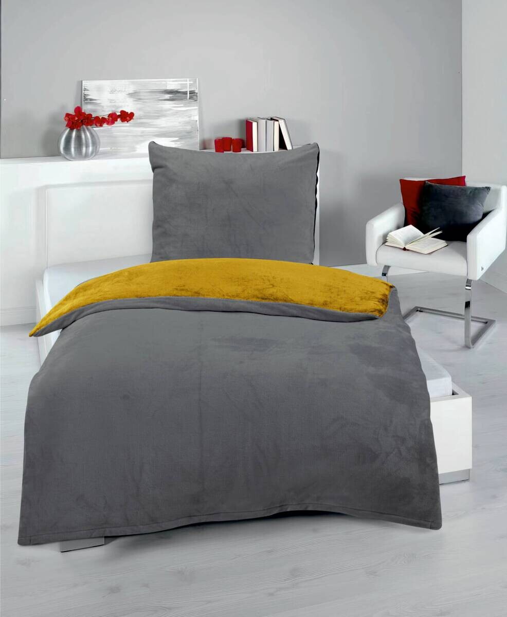 Microfaser Bettwäsche Cashmere touch anthrazit Polyester B/L: ca. 135x200 cm