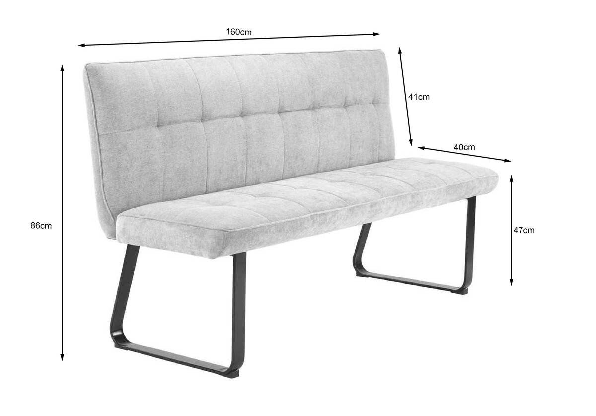 Bank TALEA hellgrau B/H/T: ca. 160x92x59 cm