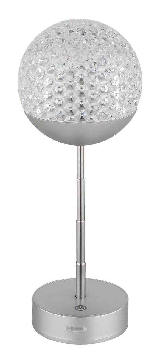 GLOBO Tischleuchte silber Kunststoff Acryl H/D: ca. 31,5x12 cm