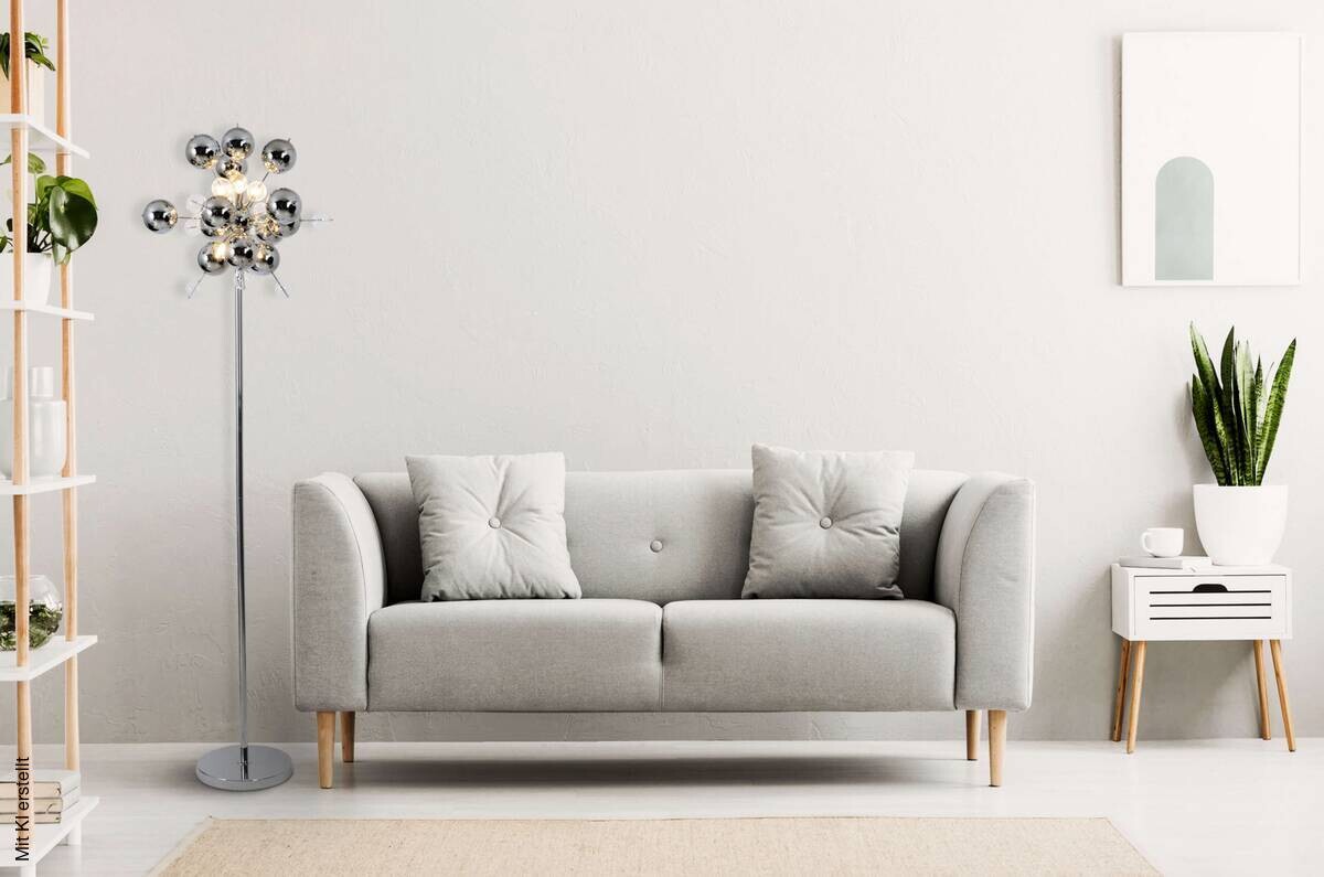 Näve Leuchten Stehlampe 2027942 Chrom Glas Metall B/H/T: ca. 50x169x50 cm 6 Brennstellen