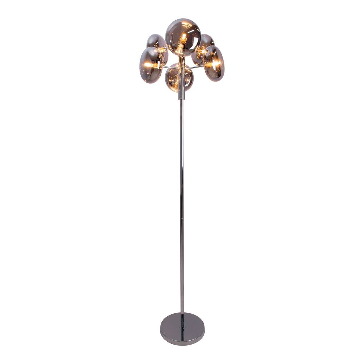 Näve Leuchten Stehlampe 2070597 Chrom Metall Glas B/H/T: ca. 44x165x44 cm 6 Brennstellen