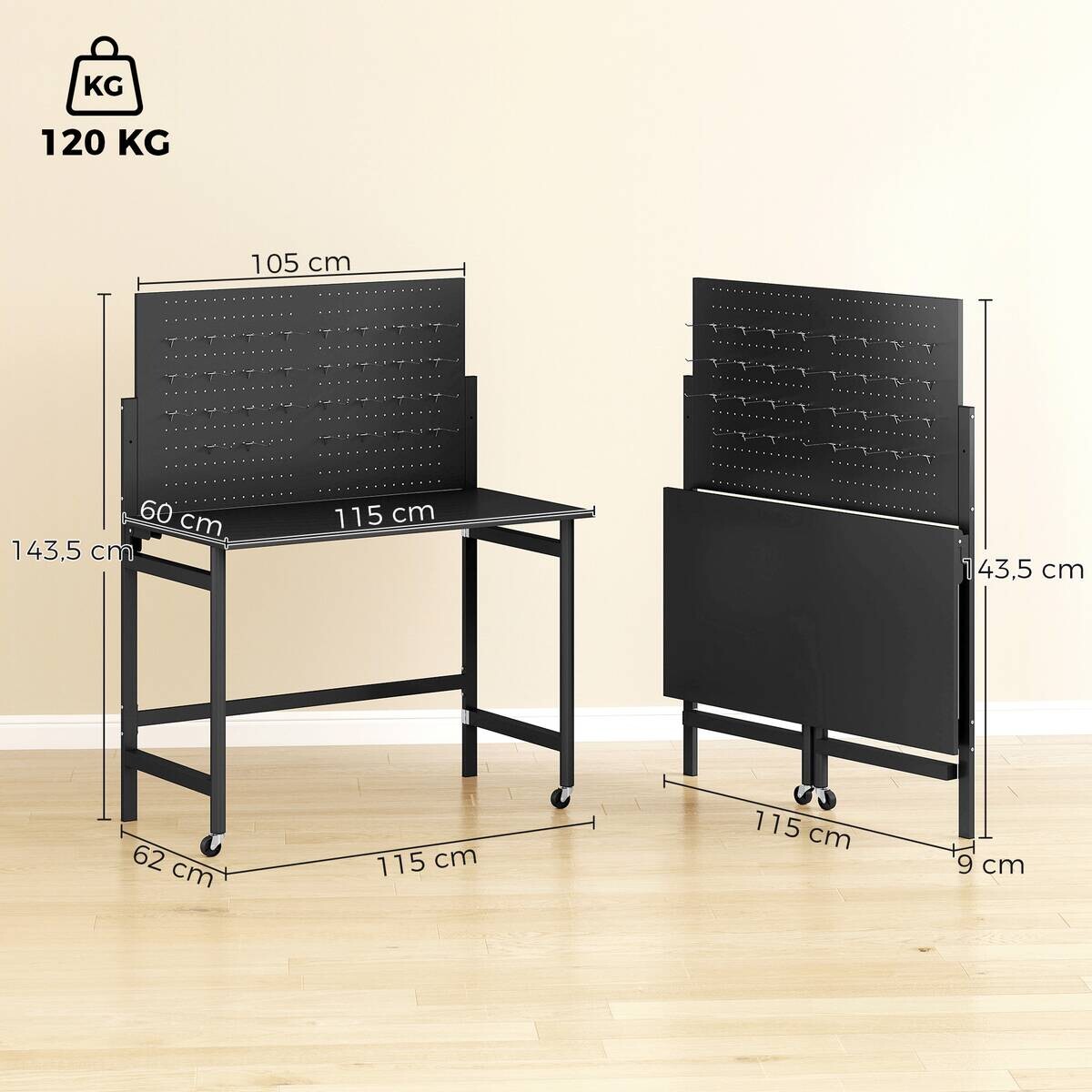 Werkbank B/H/T: ca. 115x143,5x62 cm