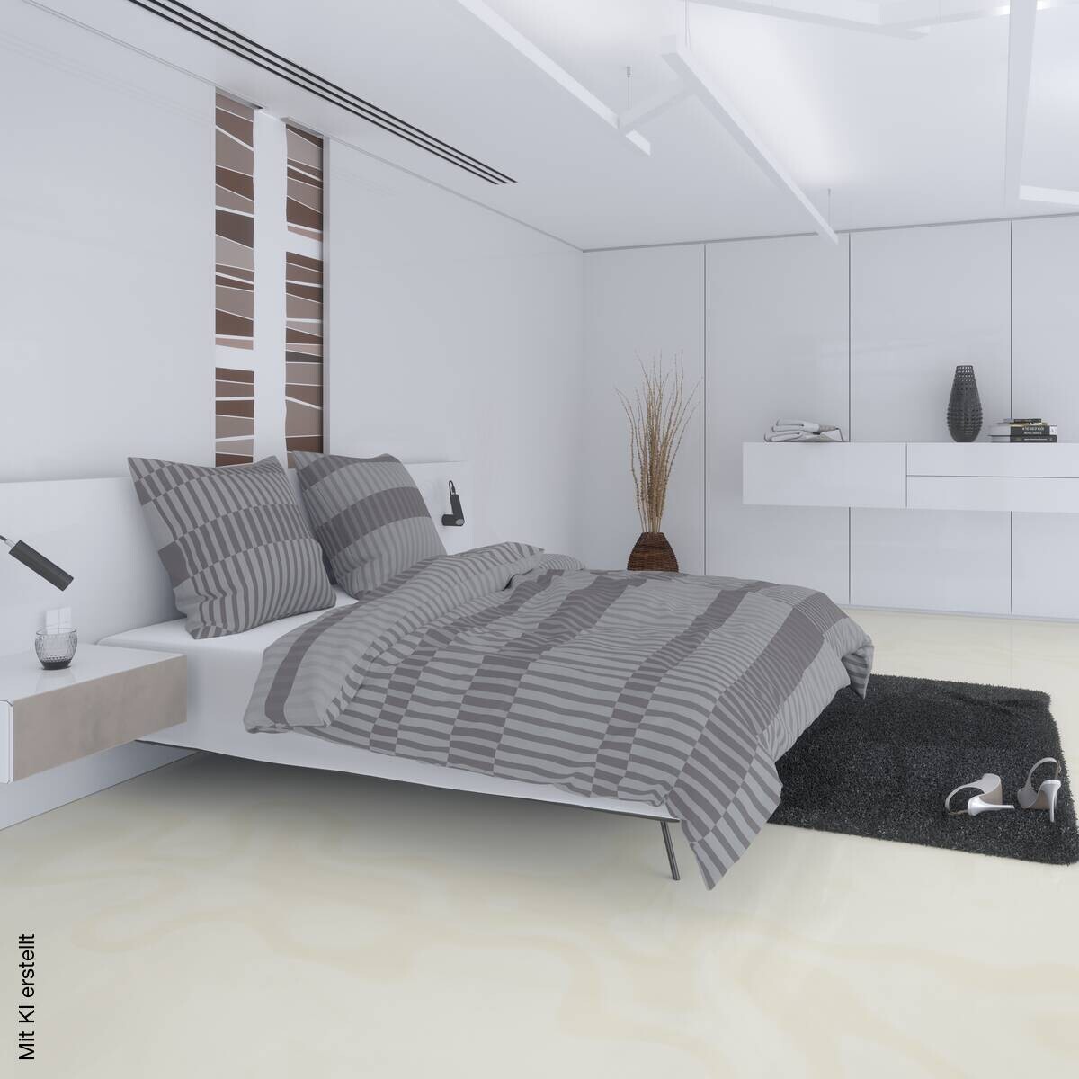 Baumwoll Bettwäsche Cotton touch grau Baumwolle B/L: ca. 135x200 cm