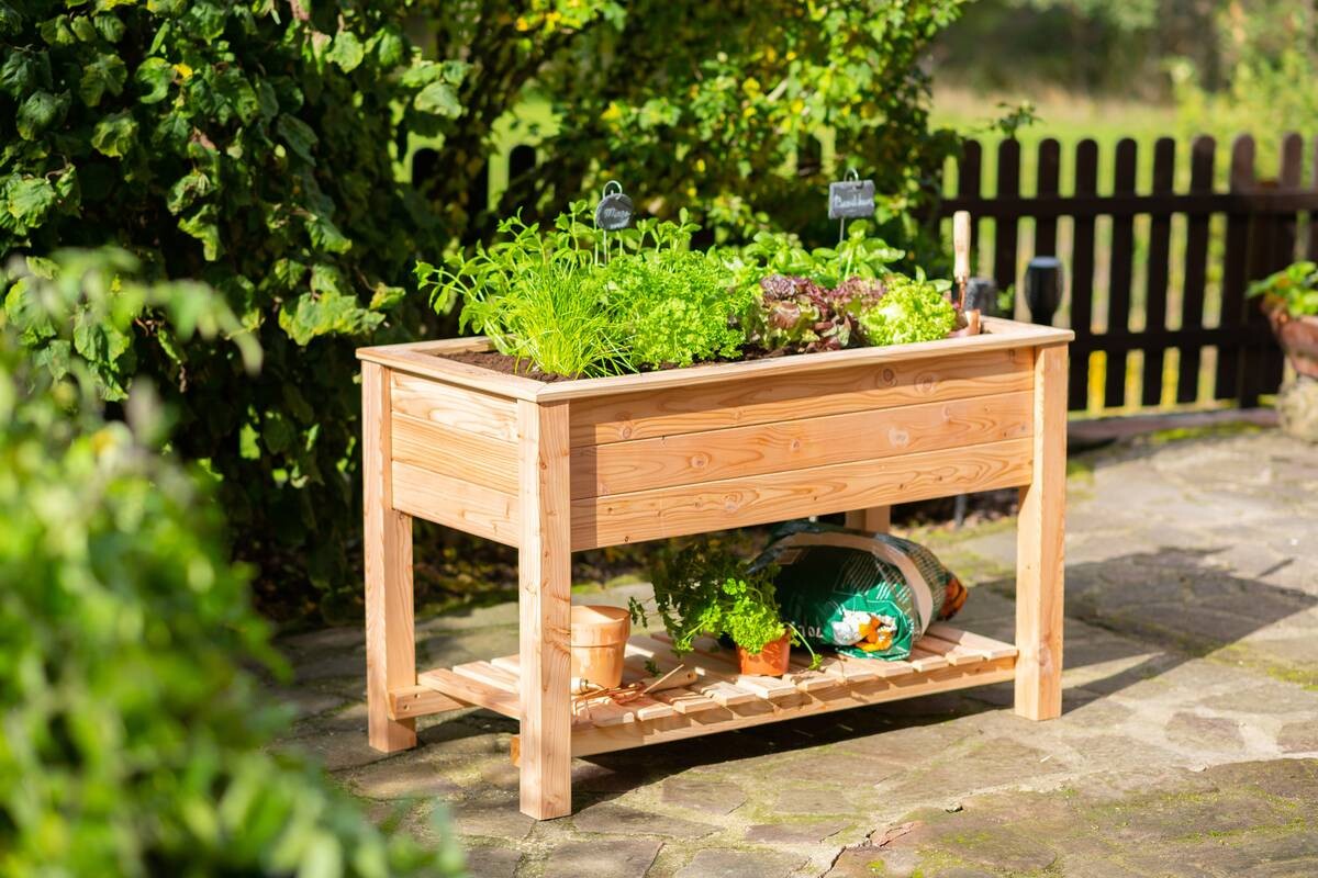 Westmann Stelzenhochbeet natur Holz B/H/T: ca. 120x75x65 cm