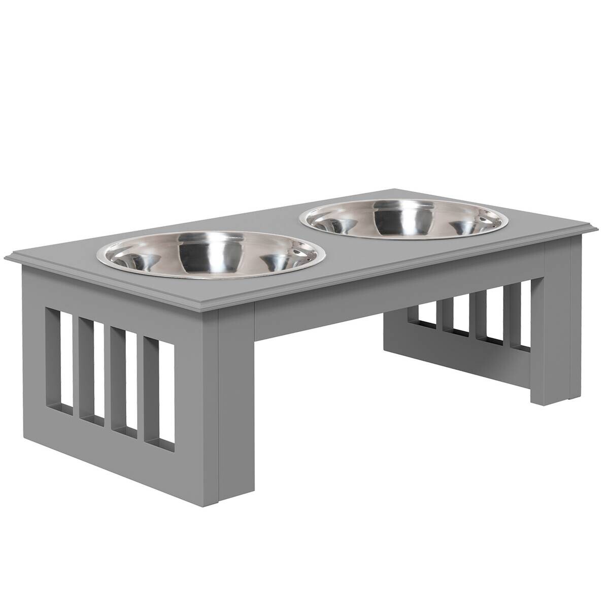 PawHut Futternapf grau MDF B/H/L: ca. 24x15x44 cm