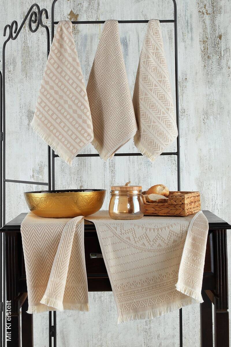 Mijolnir Frottier-Set beige Baumwolle (recycelt) B/L: ca. 38x68 cm