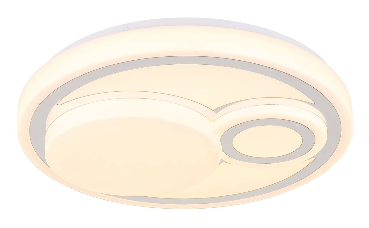 GLOBO LED-Deckenleuchte Ruiz weiß Opal Metall Kunststoff H/D: ca. 7,5x38 cm