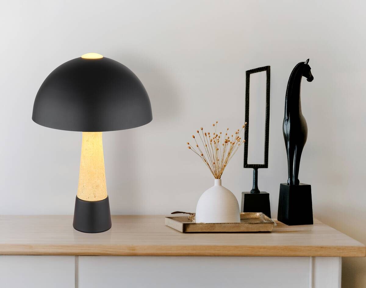 GLOBO Tischleuchte mattschwarz Metall H/D: ca. 36,5x25 cm E27 1 Brennstellen