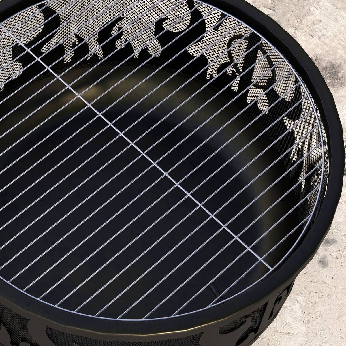 Outsunny Feuerschale schwarz Metall B/H/L: ca. 61x55x61 cm