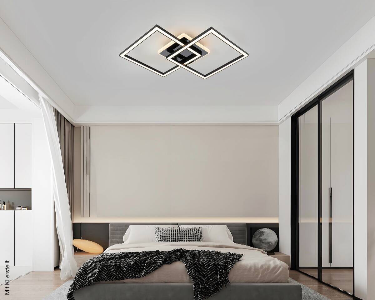 Nolo LED-Deckenleuchte Rhombus schwarz Kunststoff B/H/L: ca. 35x6,5x55 cm