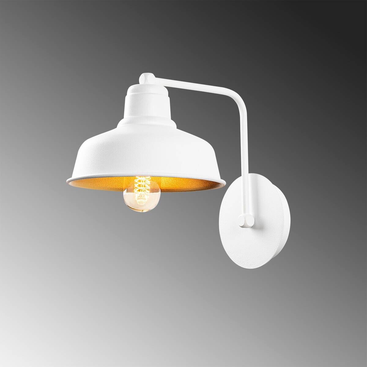 Opviq Wandleuchte Berceste weiß Metall B/H/T/L: ca. 27x24x27x19 cm E27 1 Brennstellen