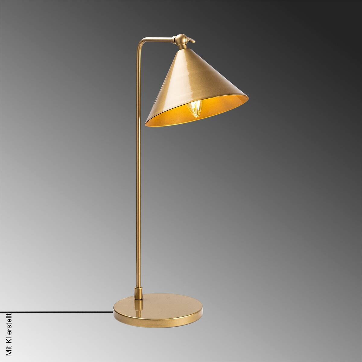 Opviq Tischleuchte gold Metall B/H/L: ca. 26x50x24 cm E14 1 Brennstellen