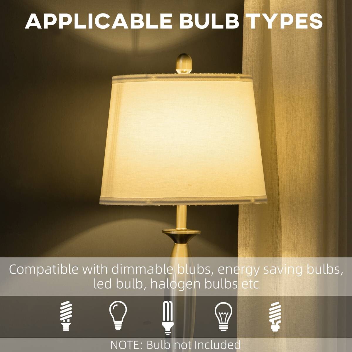 HOMCOM Stehlampe silber weiß Stahl Leinen B/H/T: ca. 38x162x38 cm