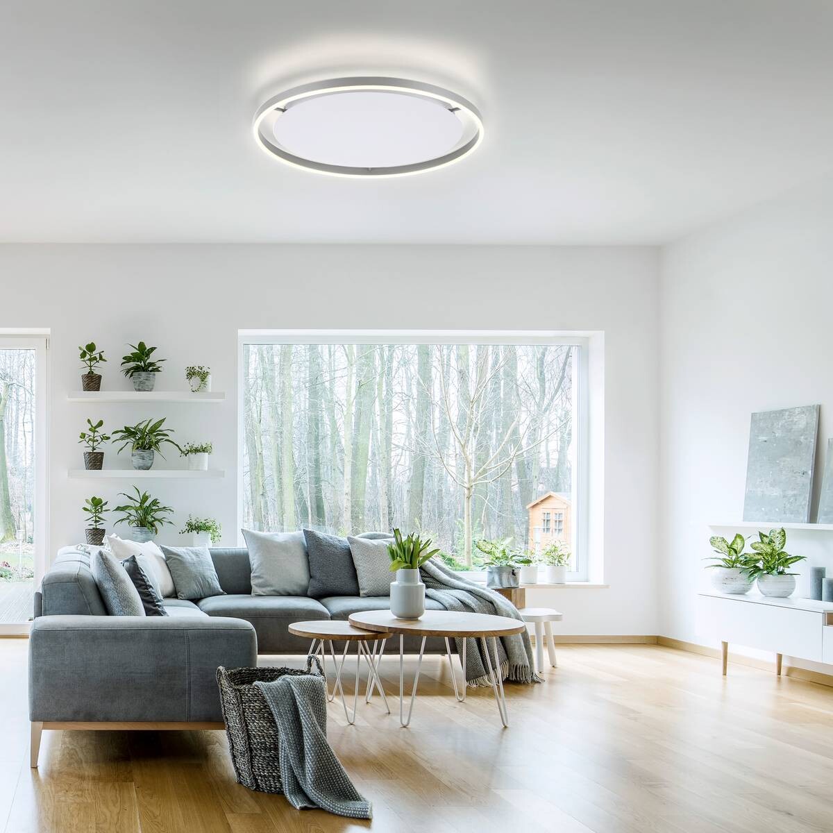 Just Light LED-Deckenleuchte RITUS 15392-95 weiß Alu Metall H/D: ca. 5,3x58,5 cm 1 Brennstellen