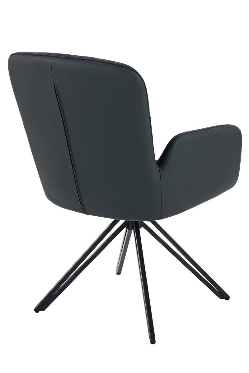 Drehstuhl Milazzo schwarz Kunstleder Webstoff B/H/T: ca. 60x92x68 cm