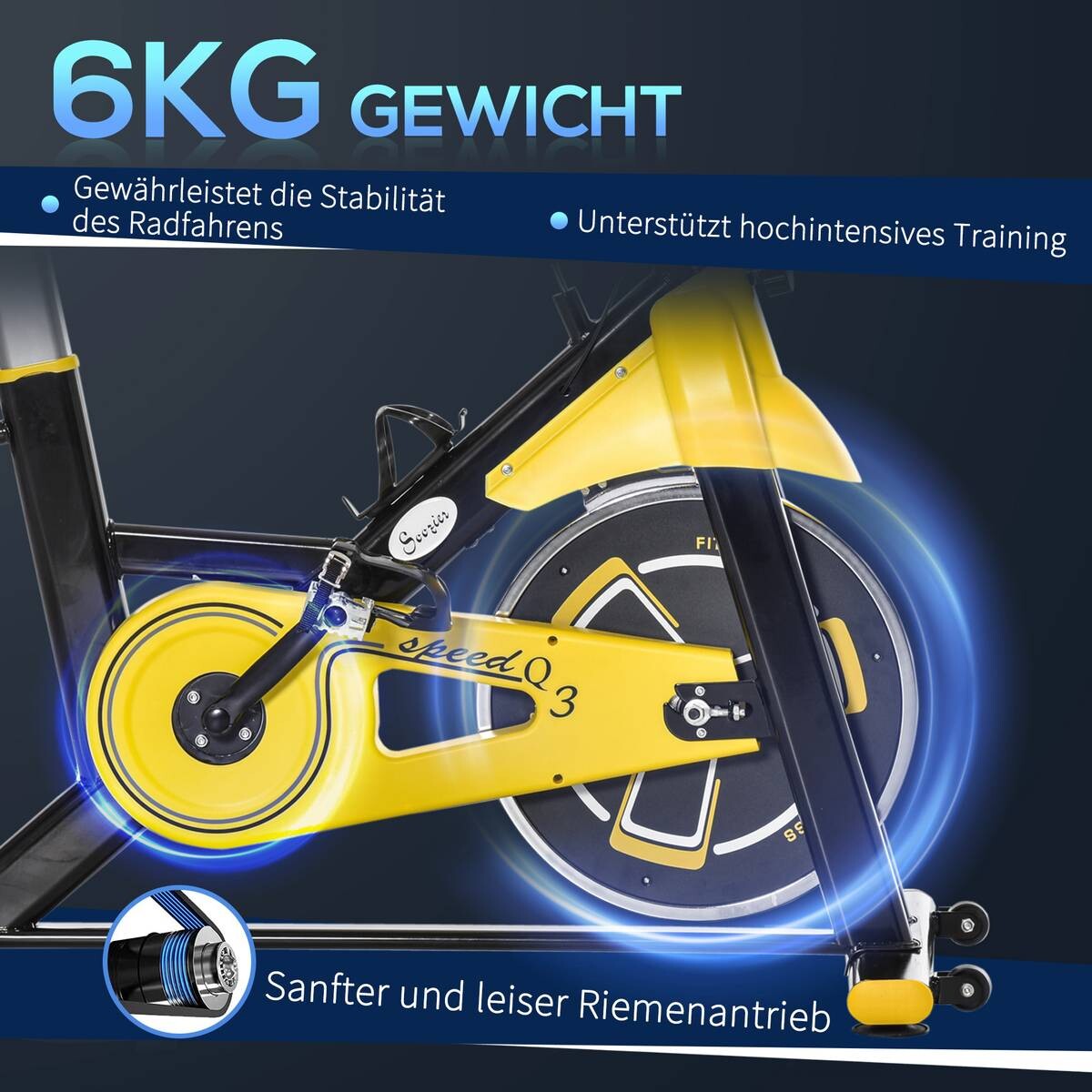 HOMCOM Fahrradtrainer schwarz Kunststoff B/H/L: ca. 50x113x100 cm