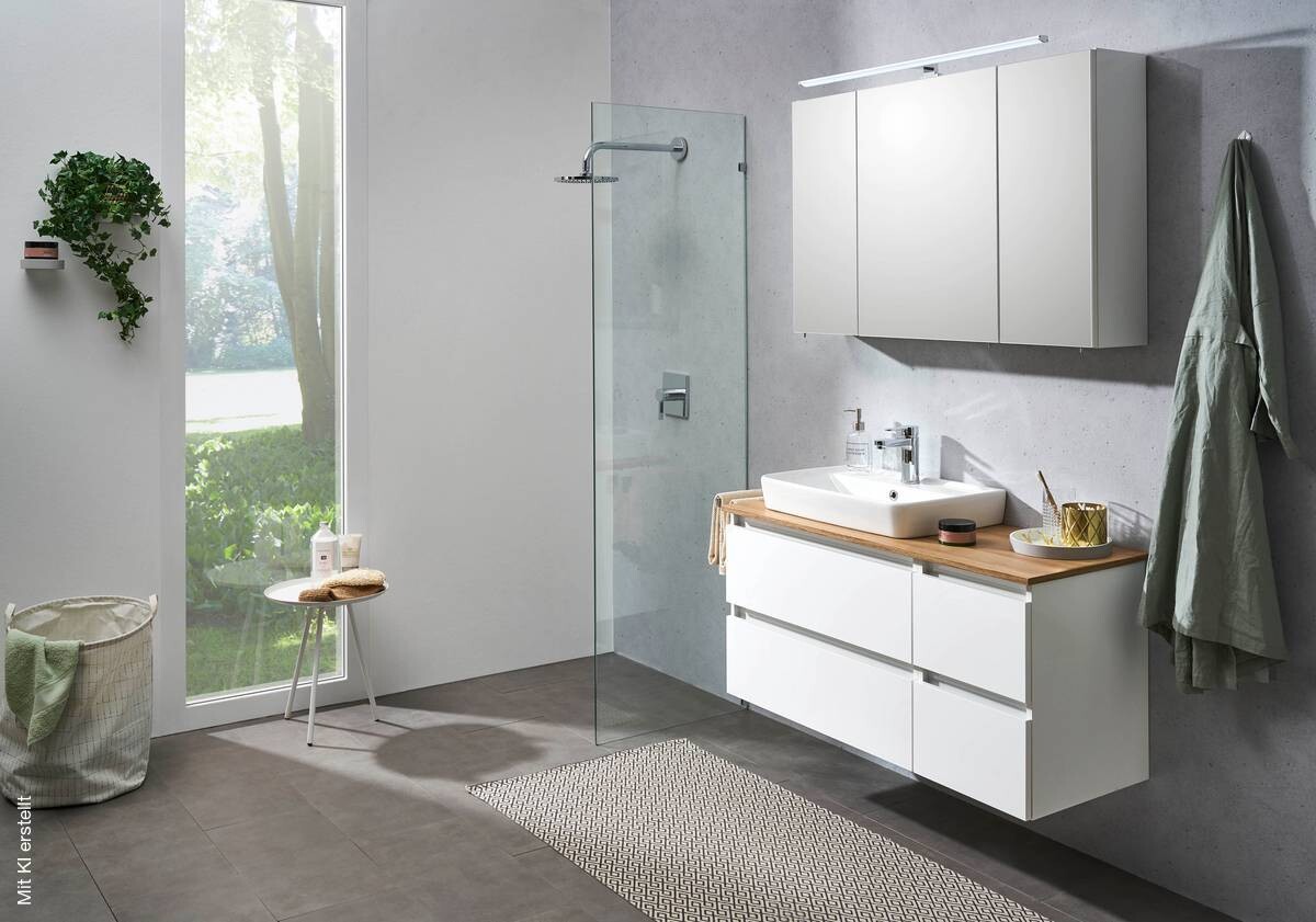 Badezimmer-Set Quickset 360 weiß glanz B/H/T: ca. 113x200x50 cm