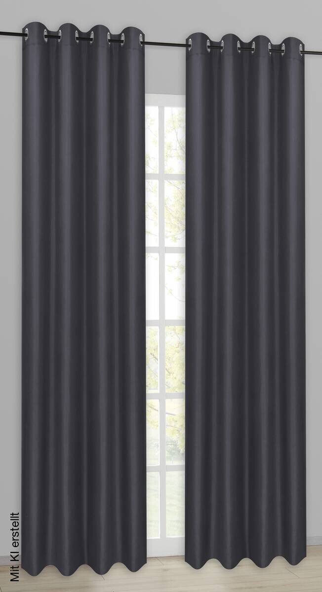 POCOline Ösenvorhang Barnaby schwarz B/L: ca. 140x235 cm