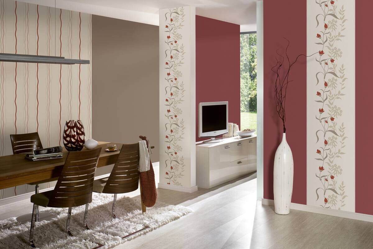 Livingwalls Vliestapete Best of Vlies Floral creme B/L: ca. 53x1005 cm