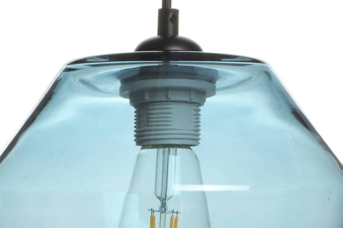 Kayoom Pendelleuchte Planta blau Glas B/H/L: ca. 21x30x21 cm E27 1 Brennstellen