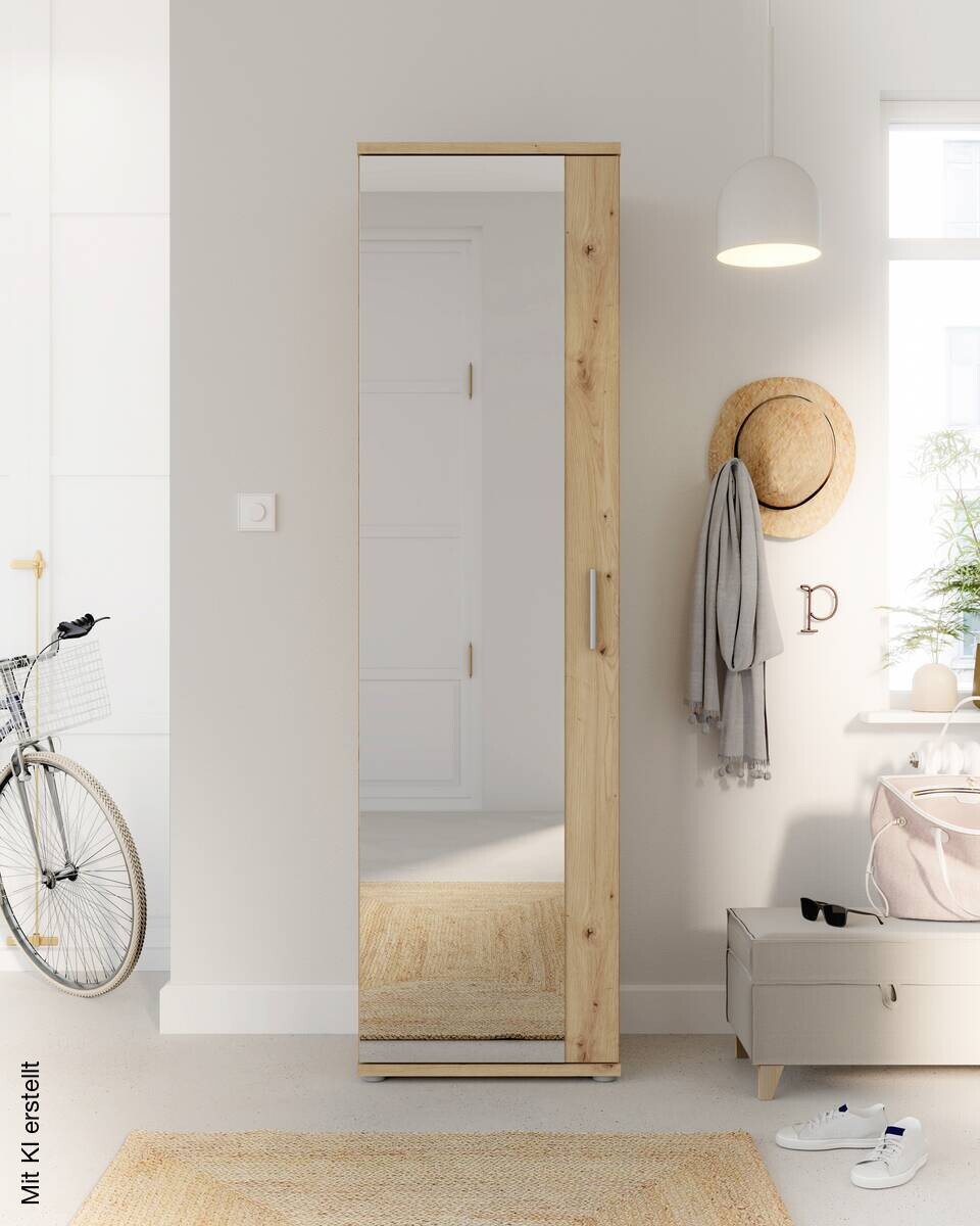 Mehrzweckschrank Eiche Artisan Nachbildung B/H/T: ca. 50x179x35 cm