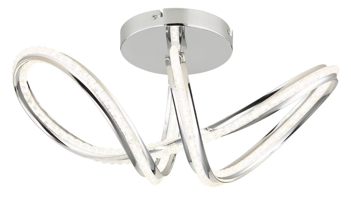 GLOBO LED-Deckenleuchte Chrom klar Metall Kunststoff B/H/L: ca. 25x25x50 cm 1 Brennstellen