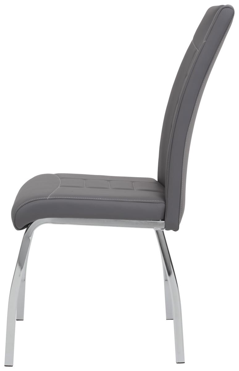 Stuhl Andrea 4er Set grau Kunstleder B/H/T: ca. 43x100x64 cm