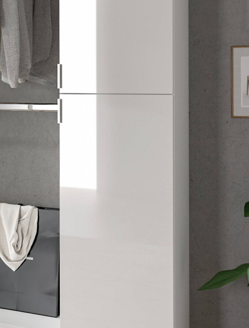 Schuhkommode PROJEKT X weiß weiß Hochglanz B/H/T: ca. 60x110x37 cm