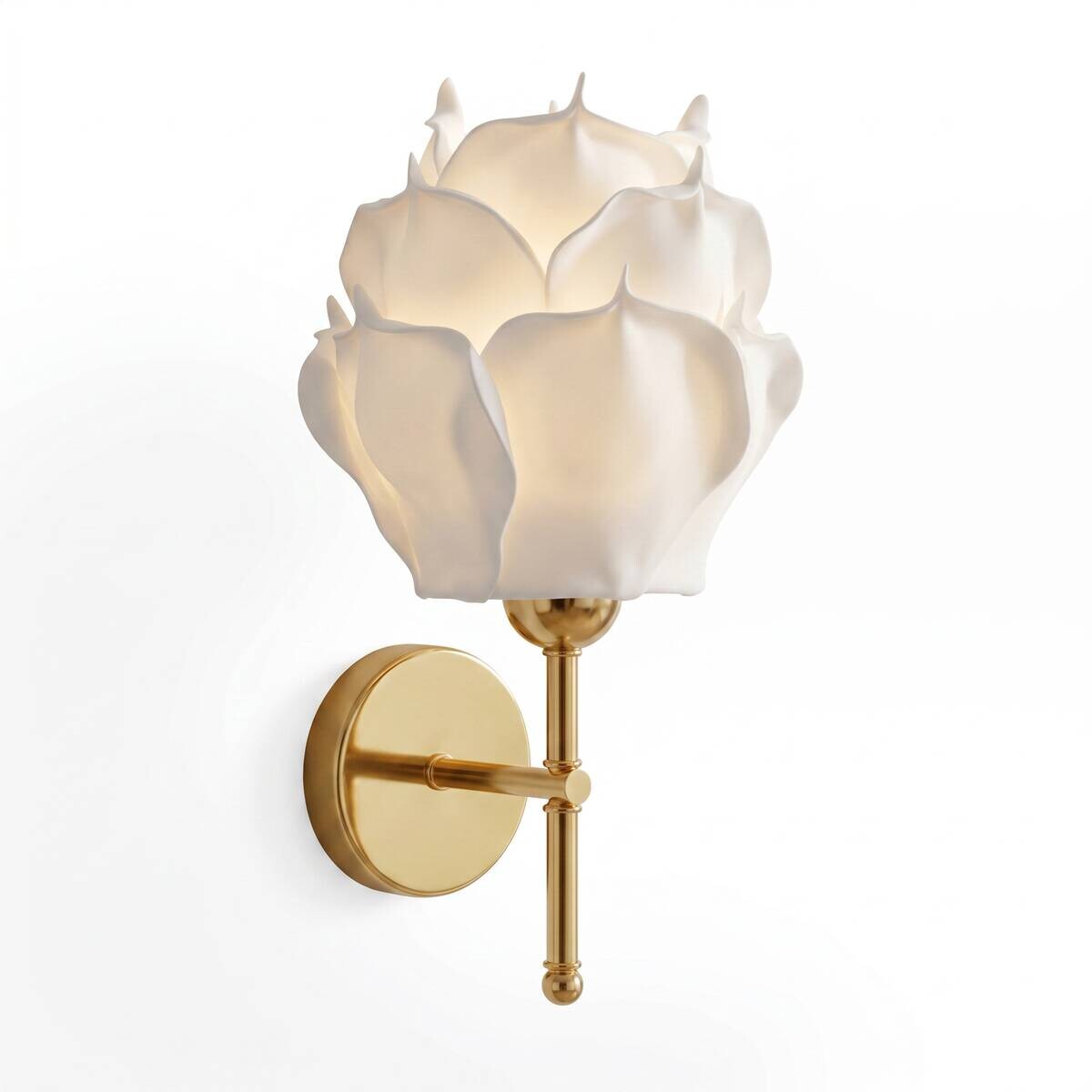 Opviq Wandleuchte weiß gold Metall B/H/T/L/D: ca. 24x40x24x24x24 cm 1 Brennstellen