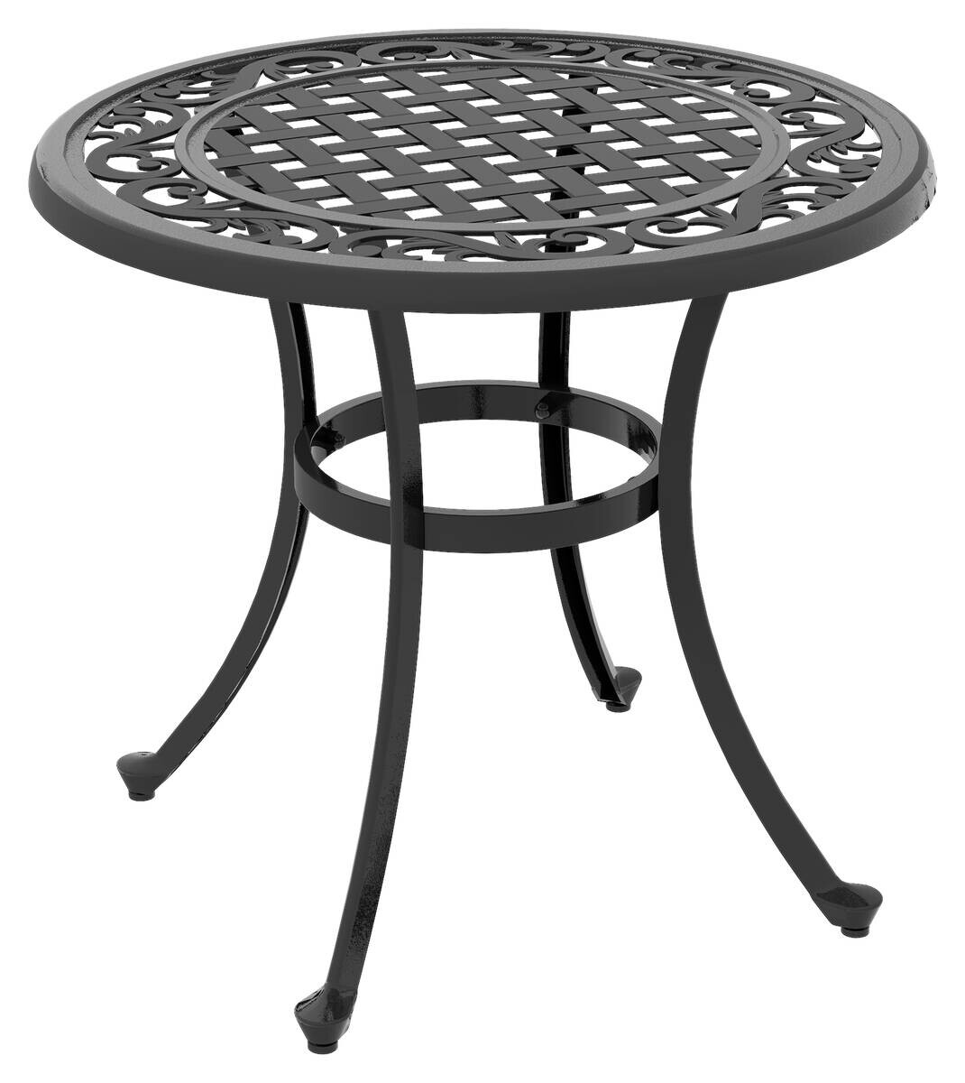 Outsunny Gartentisch schwarz Aluminium B/H/L: ca. 60x60x53 cm