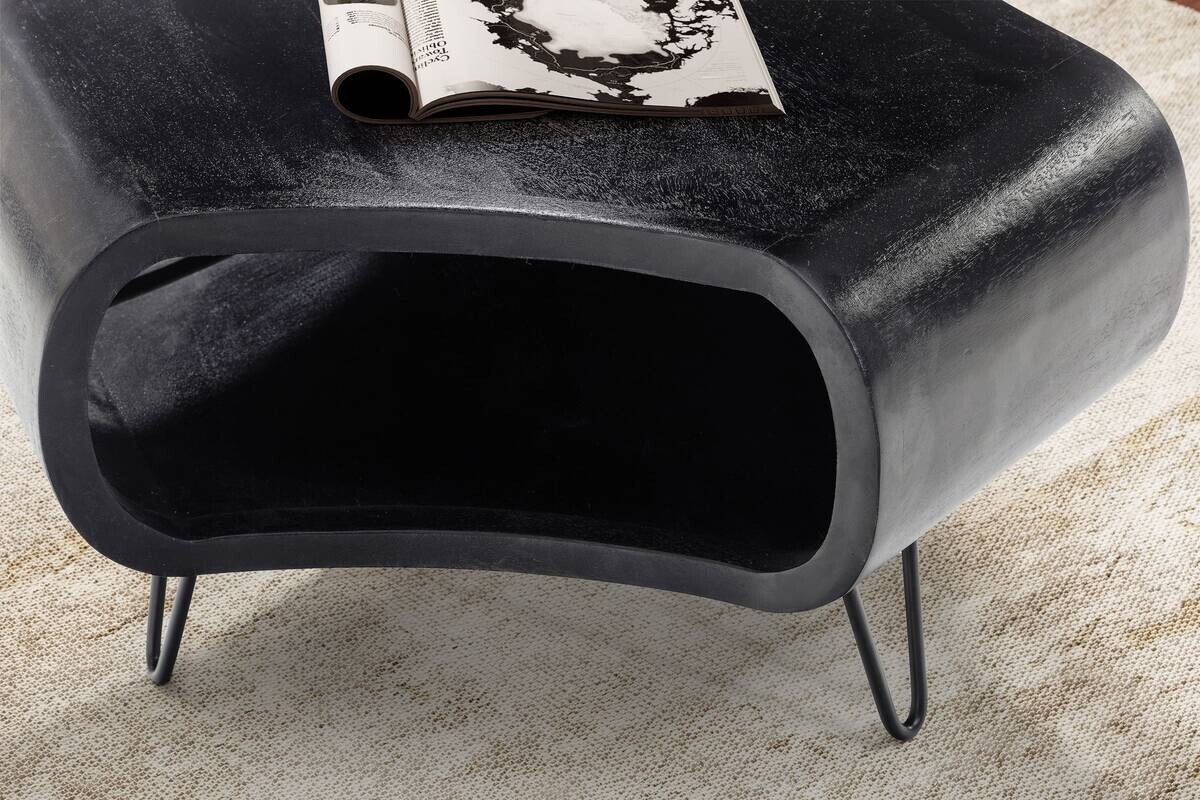 Wohnling Couchtisch schwarz Mango B/H/T: ca. 60x35x60 cm